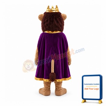Genial Lion King With Crown Mascot Costume