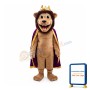 Genial Lion King With Crown Mascot Costume