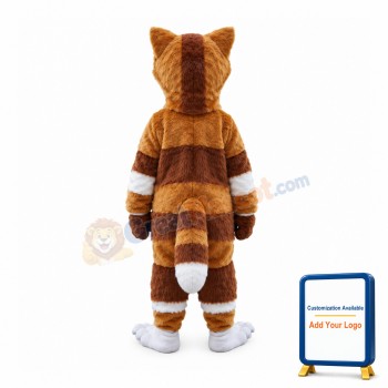 Confused Brown & White Cat Mascot Costume