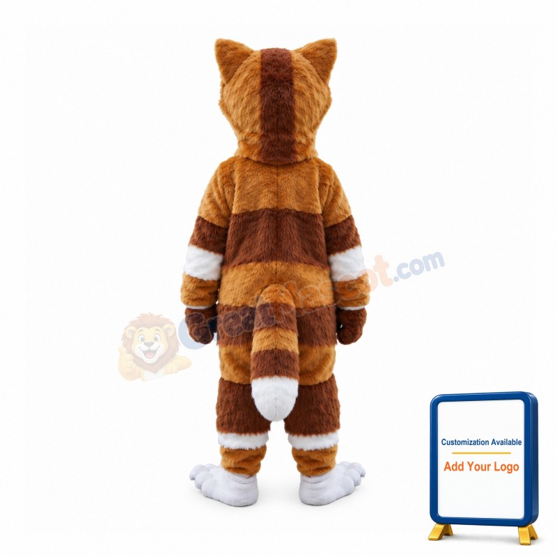 Confused Brown & White Cat Mascot Costume