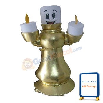 Burning Candle On Candlestick Mascot Costume
