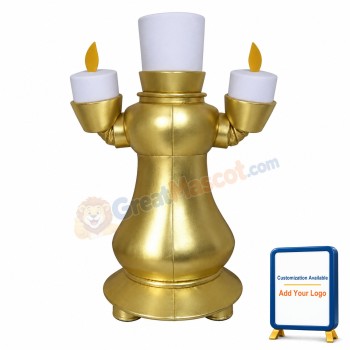 Burning Candle On Candlestick Mascot Costume
