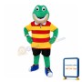 Merry Frog Wearing Striped Top Mascot Costume