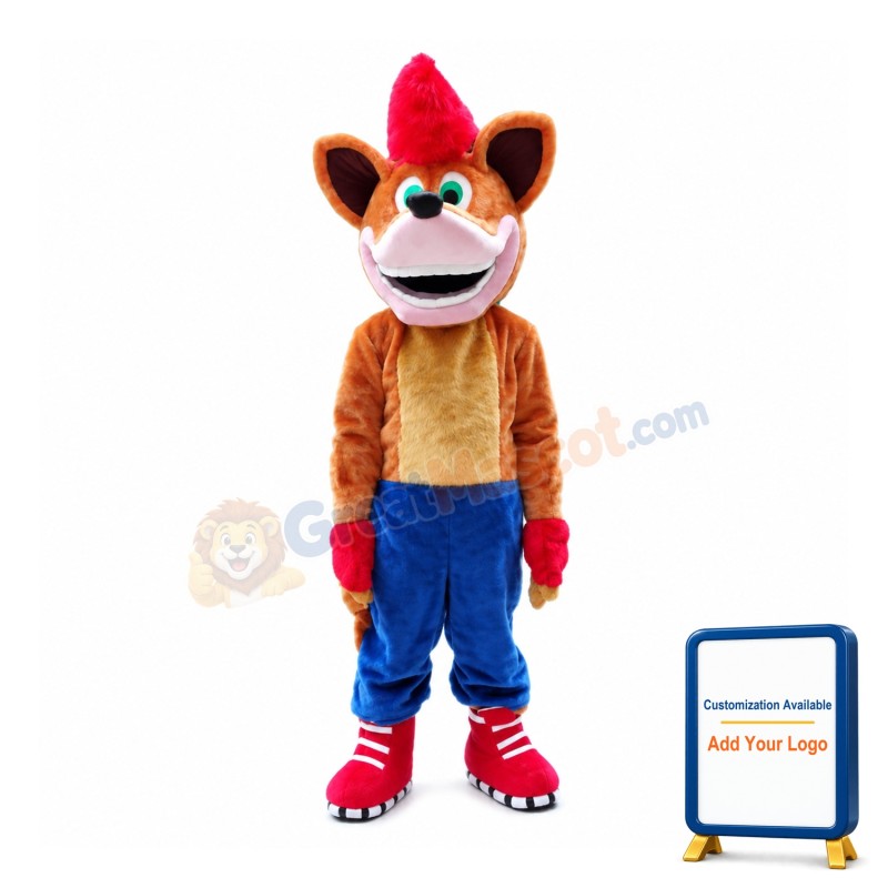 Playing Fox With Ice Skates Mascot Costume