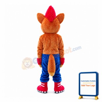 Playing Fox With Ice Skates Mascot Costume