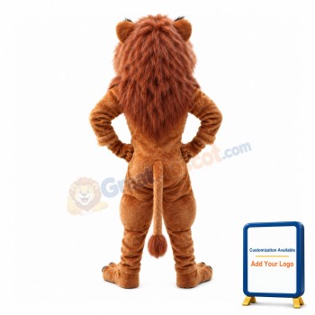 Elated Muscle Lion Mascot Costume