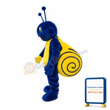 Blue Snail With Yellow Shell Mascot Costume