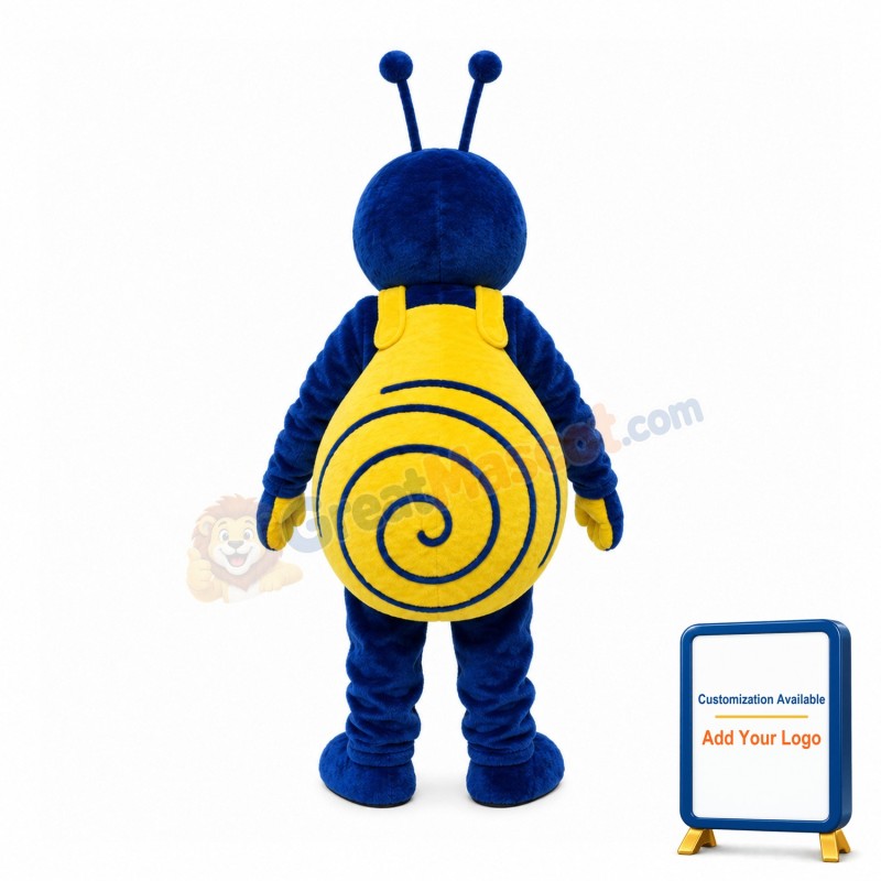 Blue Snail With Yellow Shell Mascot Costume