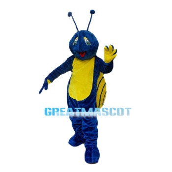 Blue Snail With Yellow Shell Mascot Costume