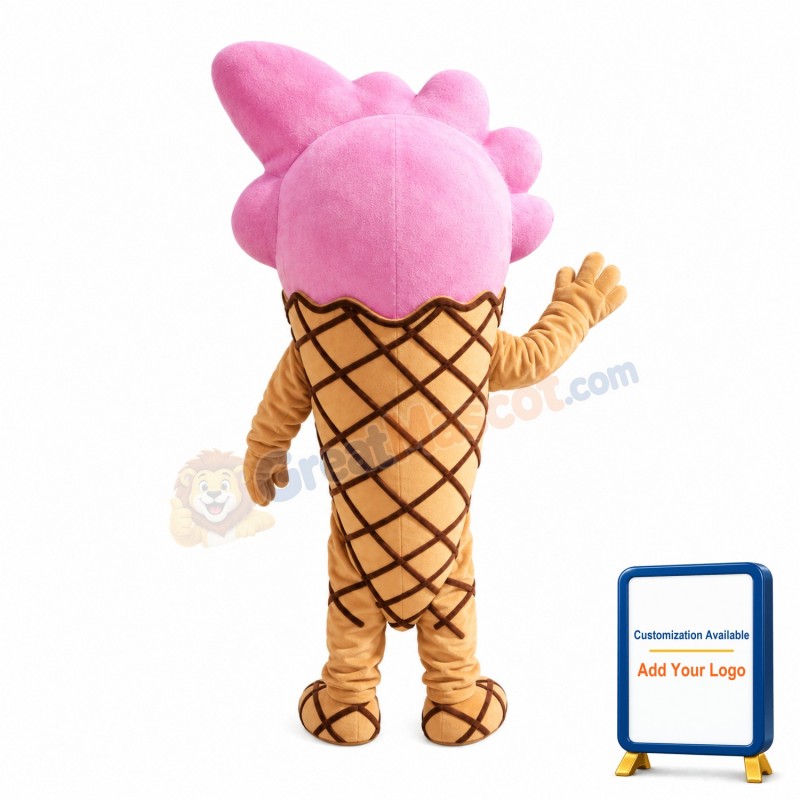 Strawberry Flavored Cone Mascot Costume