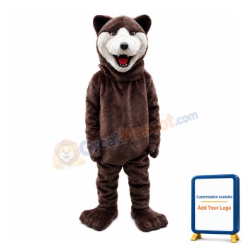 Upbeat Brown Bear Mascot Costume