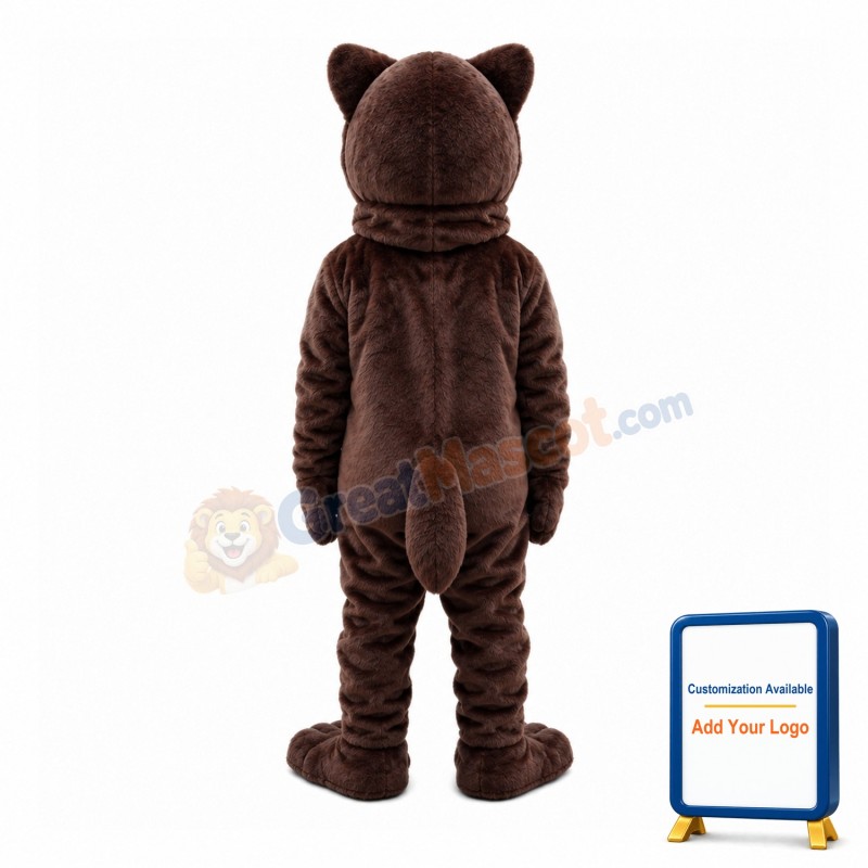 Upbeat Brown Bear Mascot Costume