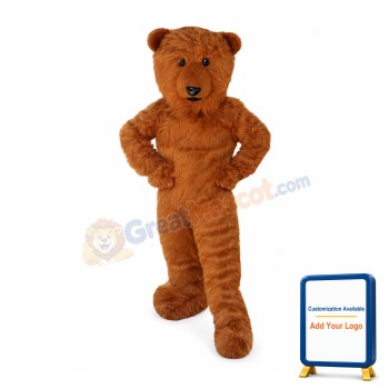 Wild Long Fur Brown Bear Mascot Costume
