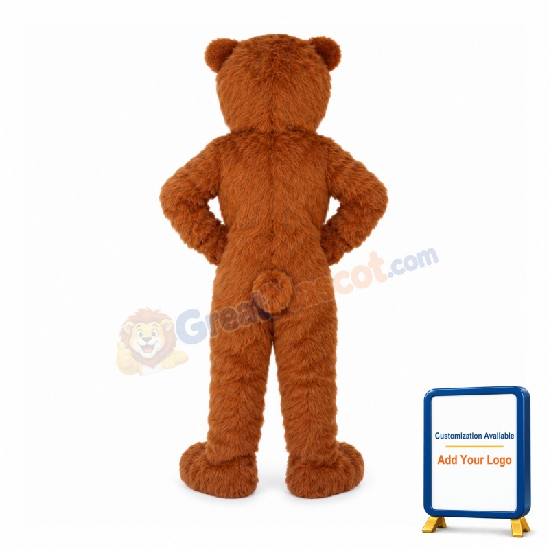 Wild Long Fur Brown Bear Mascot Costume