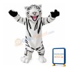 White Tiger With Blue Eyes Mascot Costume