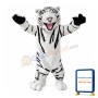 White Tiger With Blue Eyes Mascot Costume