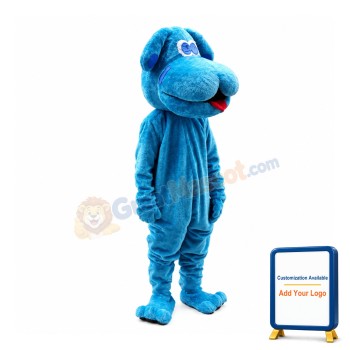 Super Lovely Blue Dog With Big Mouth Mascot Costume