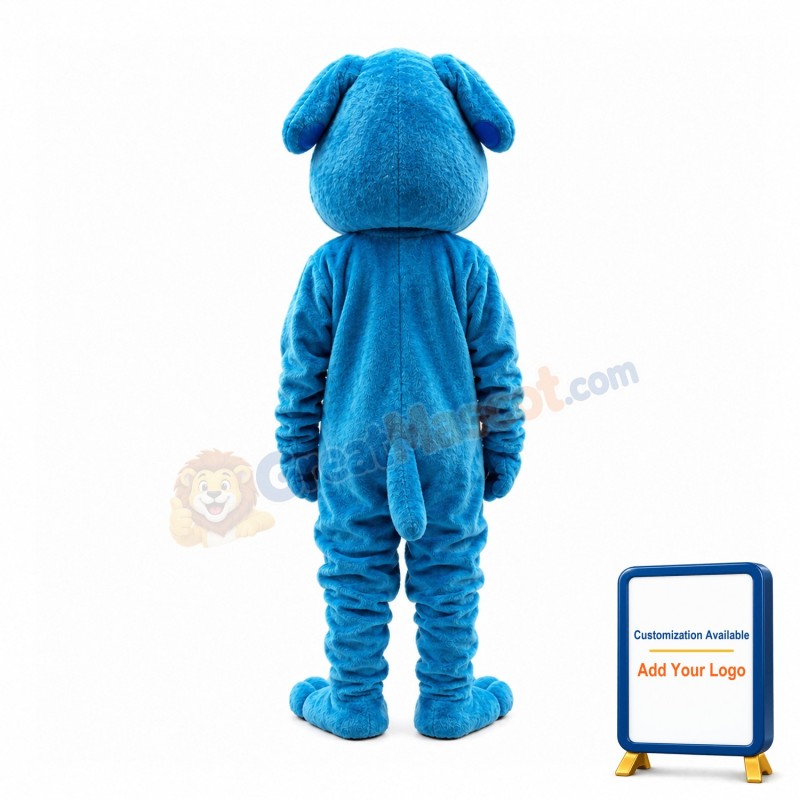 Super Lovely Blue Dog With Big Mouth Mascot Costume