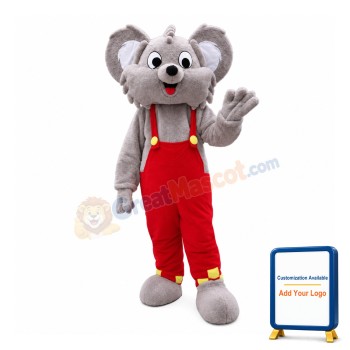 Cute Koala Wearing Red Overalls Mascot Costume