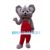 Cute Koala Wearing Red Overalls Mascot Costume