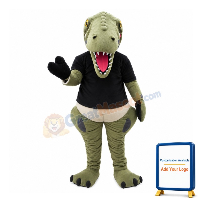 Brutal Green Tyrannosaurus Rex Mascot Costume