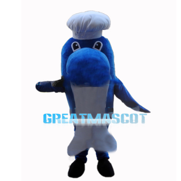 Reliable Dolphin Chef With Hat Mascot Costume