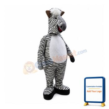 Clumsy Zebra With Big Belly Mascot Costume