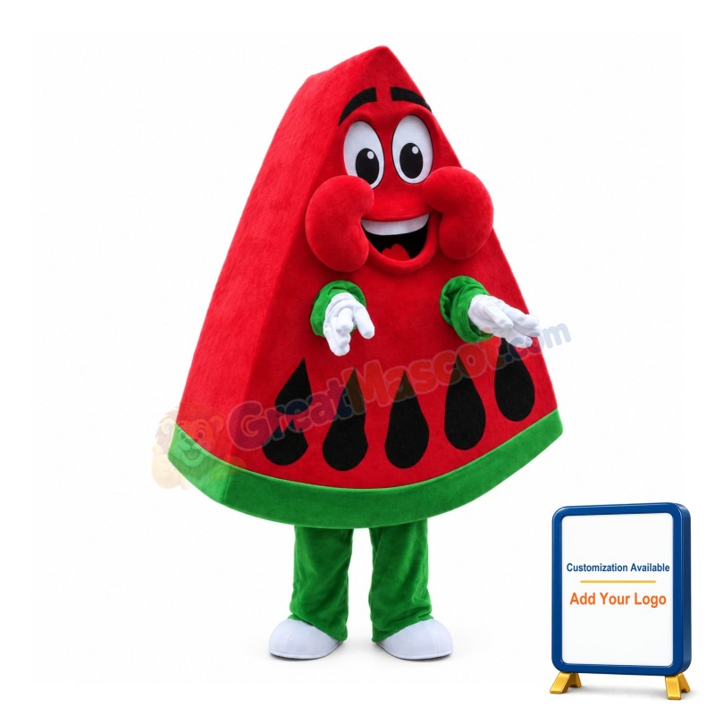 Slice Red Stuffed Watermelon Mascot Costume