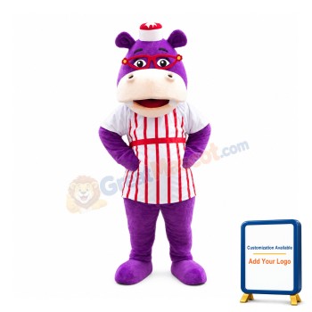 Veracious Purple Hippo Mascot Costume