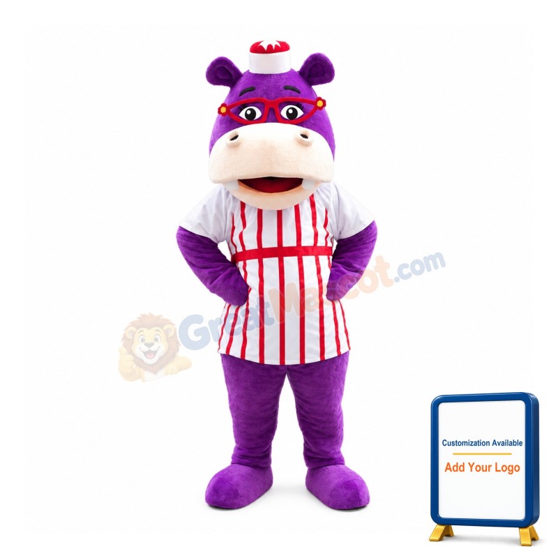Veracious Purple Hippo Mascot Costume