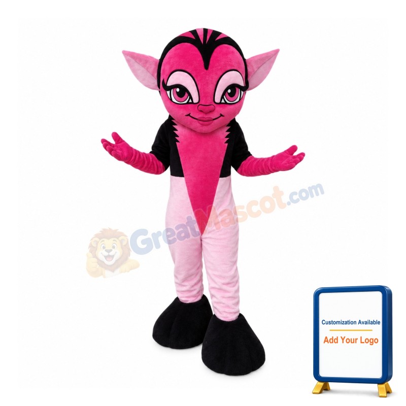 Charming Pink Female Elf Mascot Costume