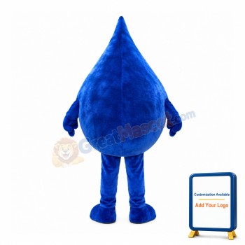 Dark Blue Water Drop Mascot Costume