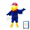 Cartoon Blue Bird With Red Head Mascot Costume
