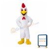 Aggressive White Rooster Mascot Costume