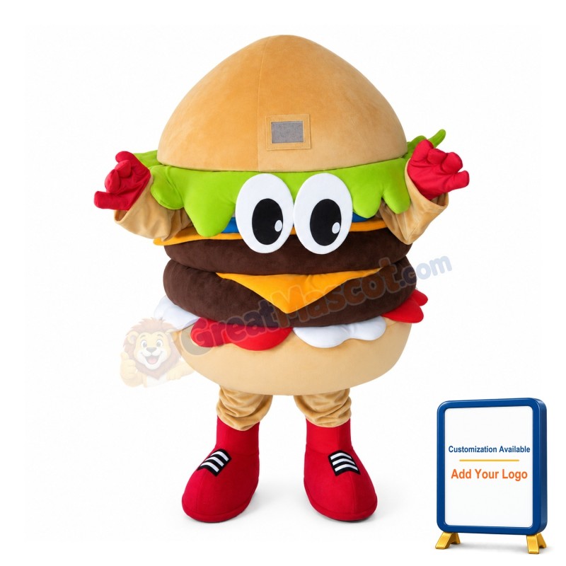 Double Beef Cheese Burger Mascot Costume