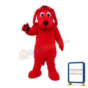 Sociable All Red Dog Mascot Costume
