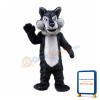 Cunning Black & Grey Wolf Mascot Costume