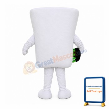 Cartoon Tooth With Brush Mascot Costume