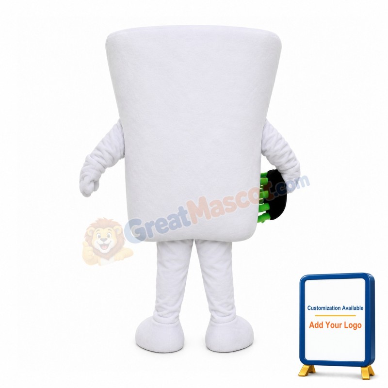 Cartoon Tooth With Brush Mascot Costume