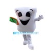 Cartoon Tooth With Brush Mascot Costume