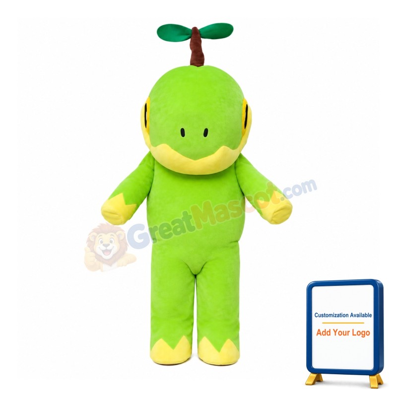 Cartoon Little Dinosaur WIth Bamboo Dragonfly Mascot Costume