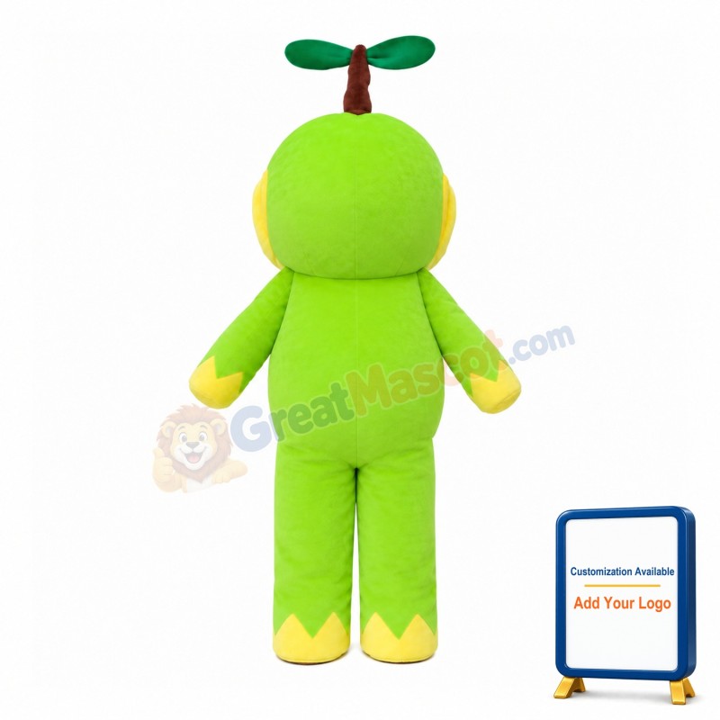 Cartoon Little Dinosaur WIth Bamboo Dragonfly Mascot Costume