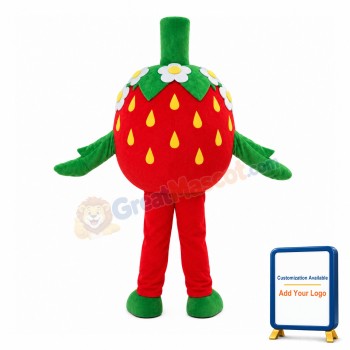 Strawberry With Small Flowers Mascot Costume