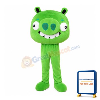 Funny Green Cartoon Pig Mascot Costume