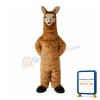 Brown Hairy Long Fur Alpaca Mascot Costume