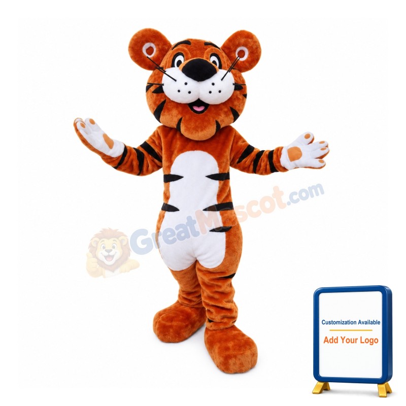 Big Head Delightful Tiger Mascot Costume