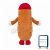 Cartoon Ham Sausage With Red Hat Mascot Costume