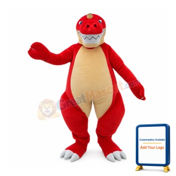 Giant Forceful Red Dinosaur Mascot Costume