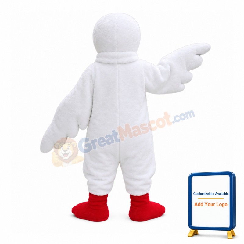 White Bird With Light Blue Eyes Mascot Costume
