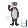 Grey Wolf With Open Mouth Mascot Costume